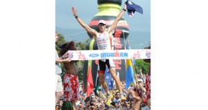 Craig Alexander takes his third Ironman World Championship in 2011 in Kona, Hawaii.