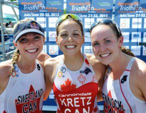 Top 3 Women at the 2013 Edmonton ITU World Cup - Photo by Triathlon Canada