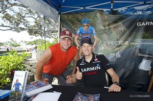 Canada's own Ryder Hesjedal, who now makes his off season home in Maui, made an appearance on behalf of sponsors at the expo. Despite being a cyclist Hesjedal was extremely popular. Photo: David McColm