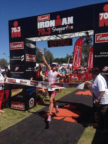 Rebekah Keat wins Ironman 70.3 Shepparton 2013 (photo by Ironman 70.3 Shepparton on Facebook)