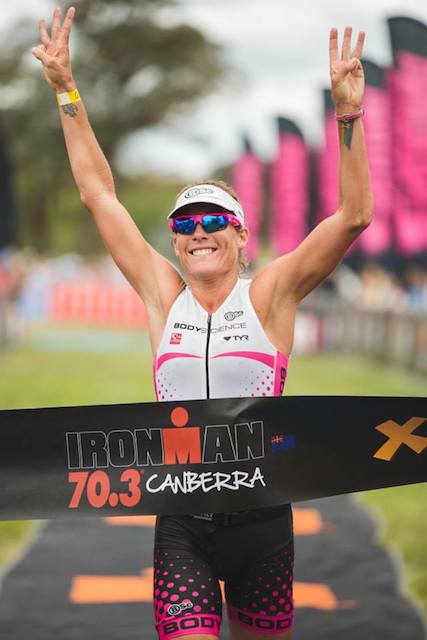 Rebekah Keat wins Ironman 70.3 Canberra 2013 (photo by www.facebook.com/Ironman70.3Canberra)