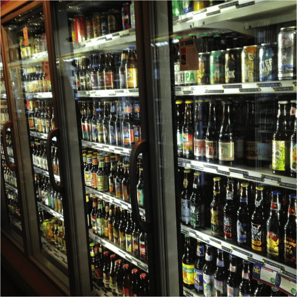 Just a tiny fraction of the fridge space in Norm’s Market (in Lake Stevens) for a cornucopia of micro brews.