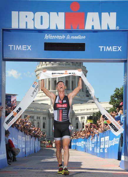 Daniel Bretscher wins Ironman Wisconsin (photo by IRONMAN/FinisherPix)