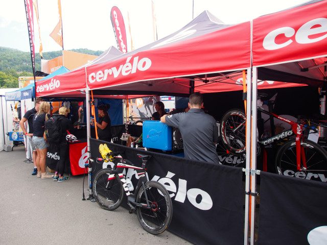 Cervelo was set up providing mechanical support for their sponsored athletes, as well as any age groupers with a Cervelo.