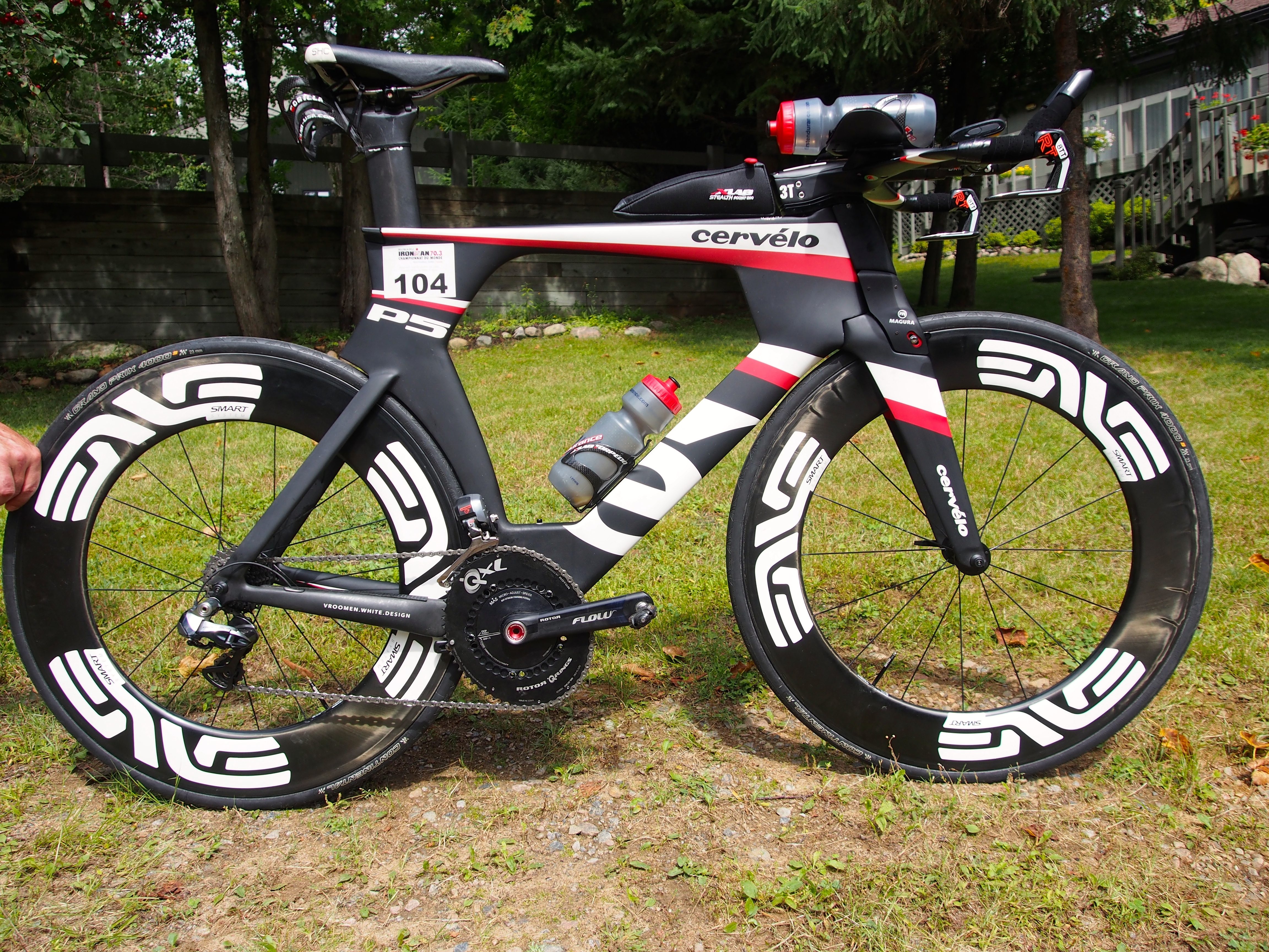 Heather Wurtele Cervelo P5 in race trim at the Ironman 70.3 World Championship at Mont Tremblant.