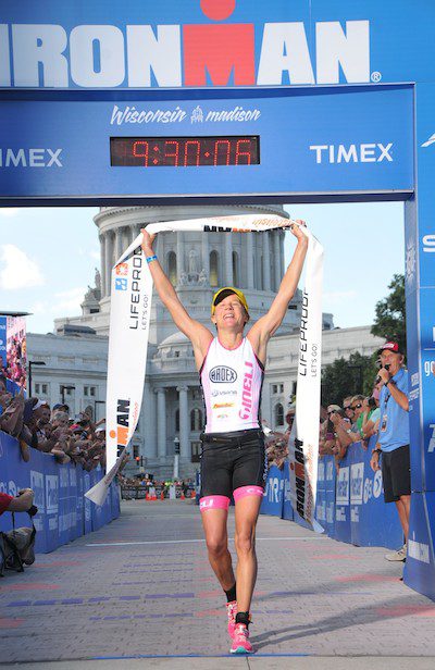 Britta Martin wins Ironman Wisconsin (photo by IRONMAN/FinisherPix)
