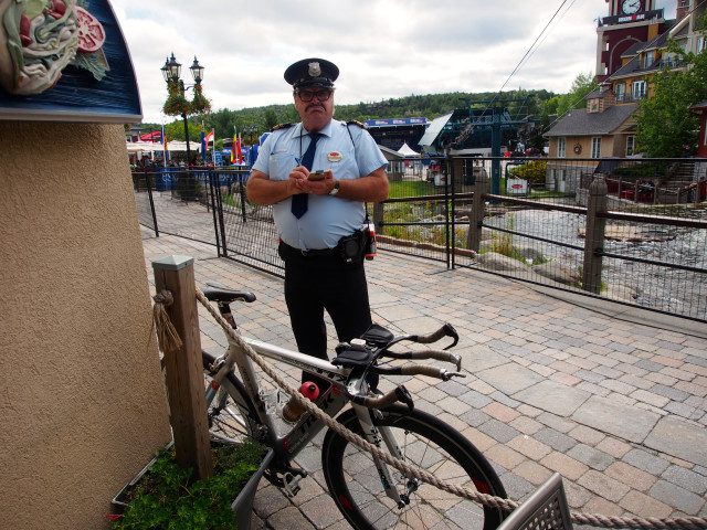 This officer was not happy with this seemingly unattended bike, parking where it doesn’t belong.