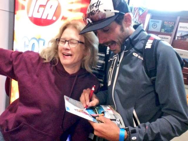 Matt Lieto with Jeff Symonds's mom and former homestay host at Ironman Canada.