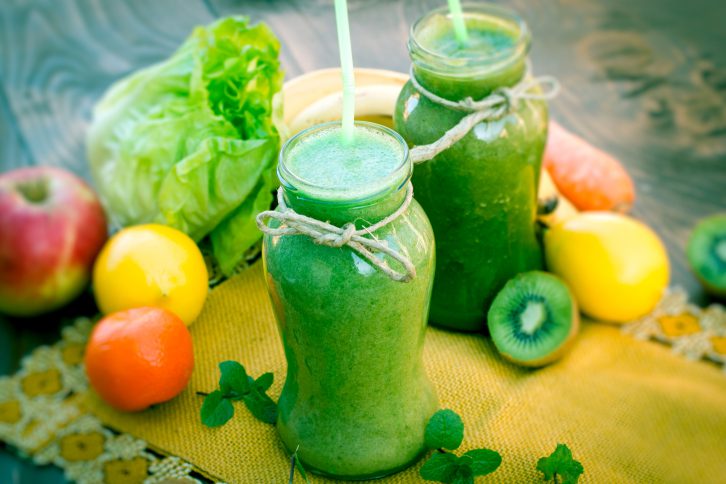 Healthy drink full of vitamins and minerals - green smoothie