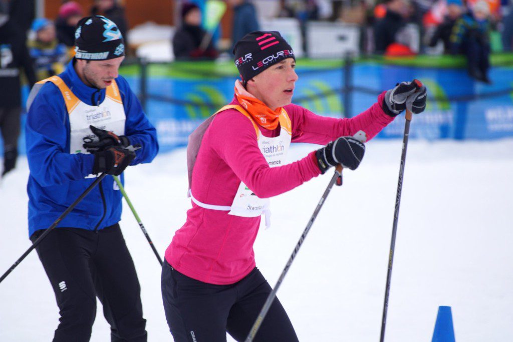 Sherbrooke's Clemence Trudel starts the ski leg.