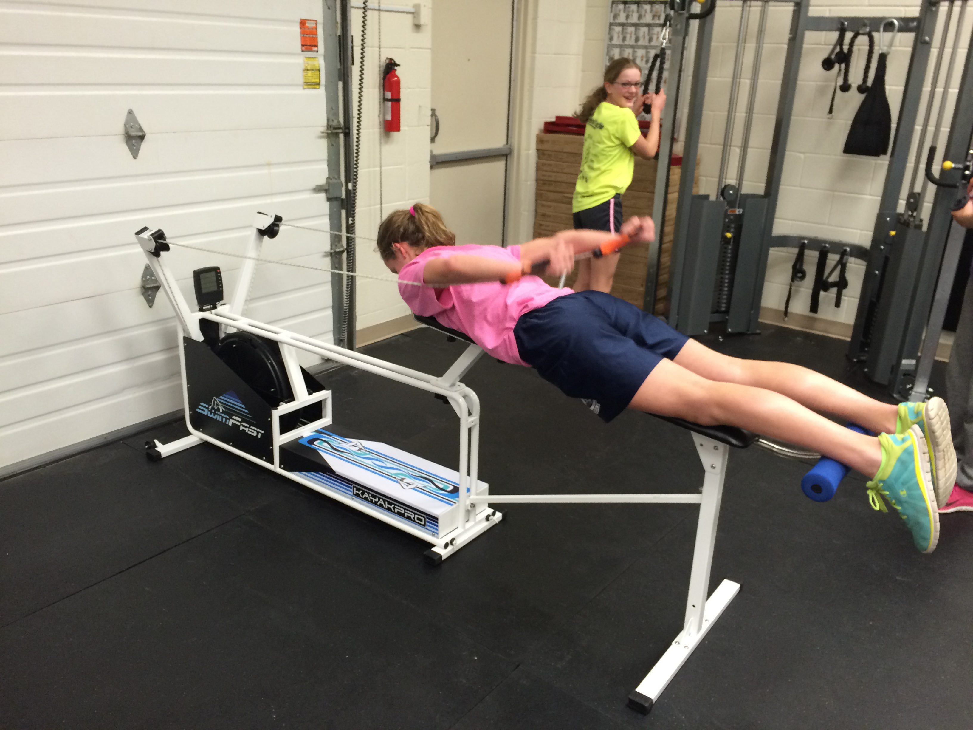 The adjustable bench allows athletes of all sizes to get a workout done.