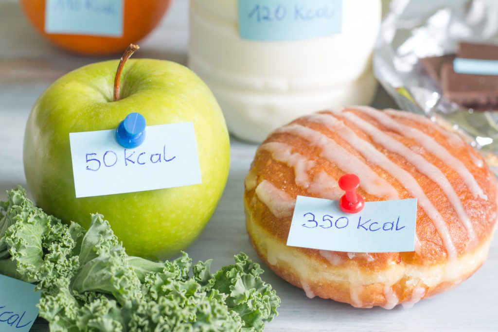 Calorie counting and food with labels