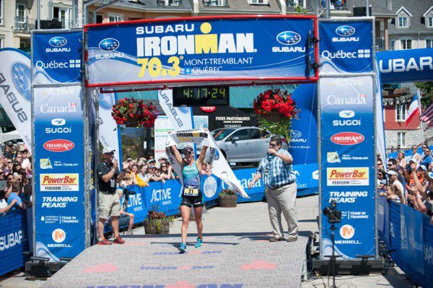 Meredith Kessler winning last year's Ironman 70.3 Mont-Tremblant.